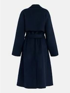 STUNNING VINTAGE WOOL trench rich blue
